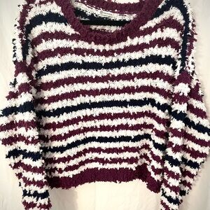 Versona Red and White Crew Neck Sweater